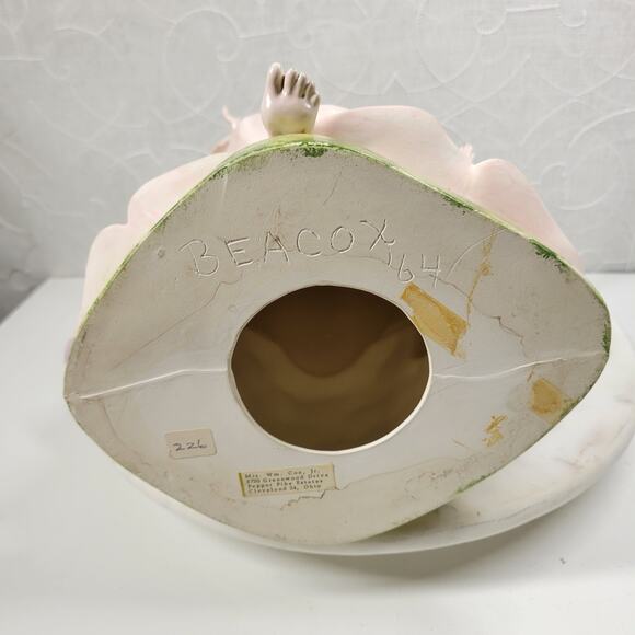 Vintage Crowned Holy Mary Baby Jesus Statue 12" Pink Ceramic‎ Madonna Bea Cox - Picture 11 of 16